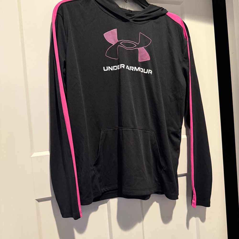 Under Armour Black and Pink Long Sleeve Tee